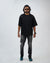 Black Oversized Crew Neck Tees for Men
