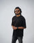 Black Oversized Crew Neck Tees for Men